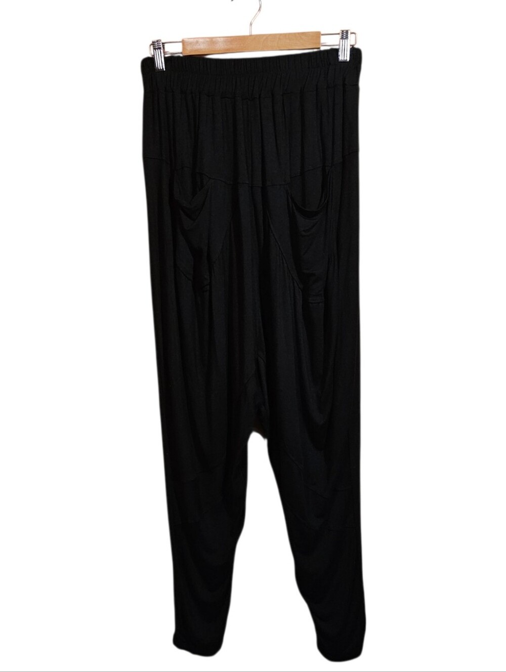 Bolli Imports NWT Black Drop Crotch Harem Pants Boho Festival Free Size